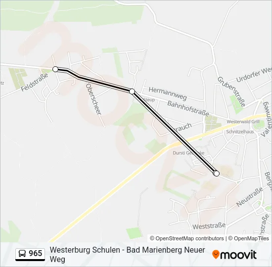 965 Bus Line Map