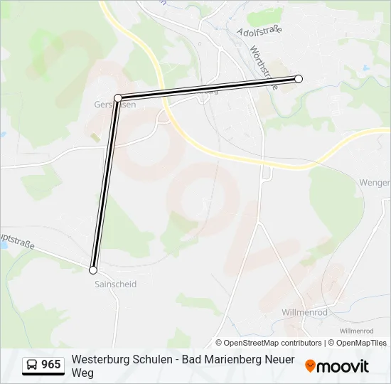 965 Bus Line Map
