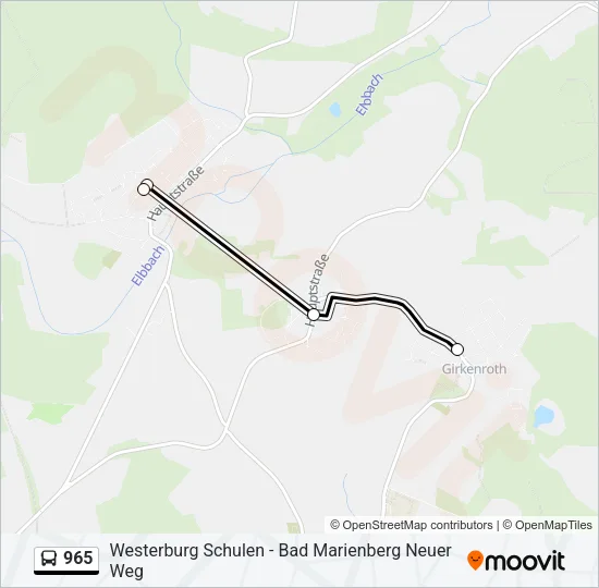 965 Bus Line Map