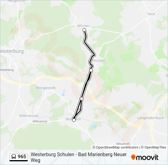 965 Bus Line Map