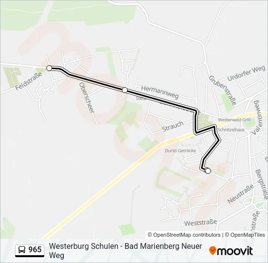 965 Bus Line Map