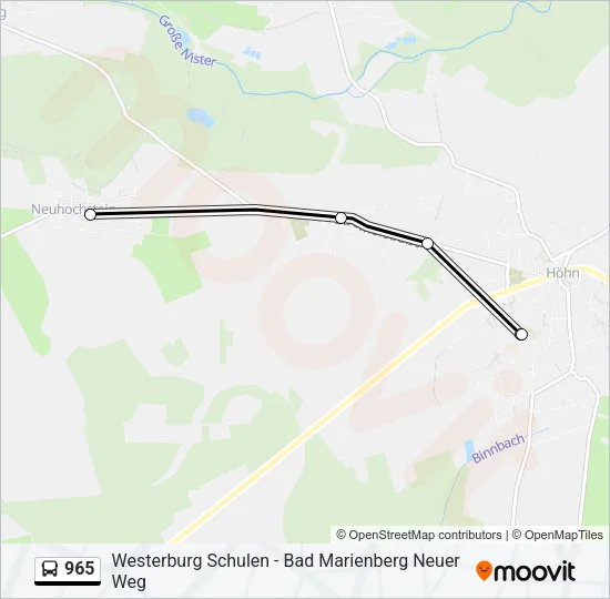 965 Bus Line Map