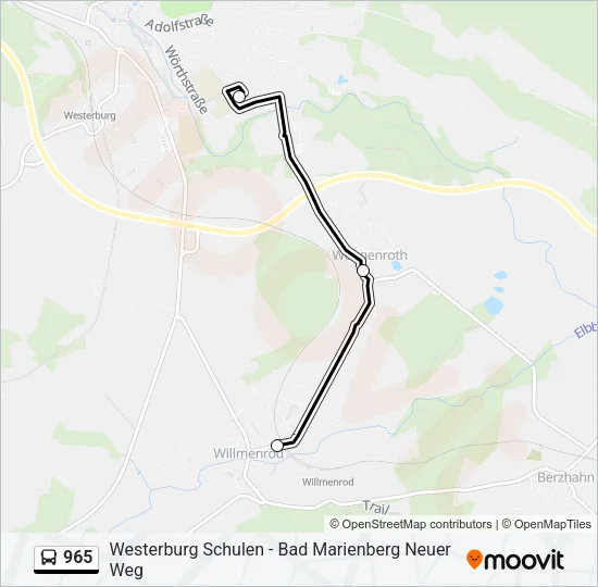 965 Bus Line Map