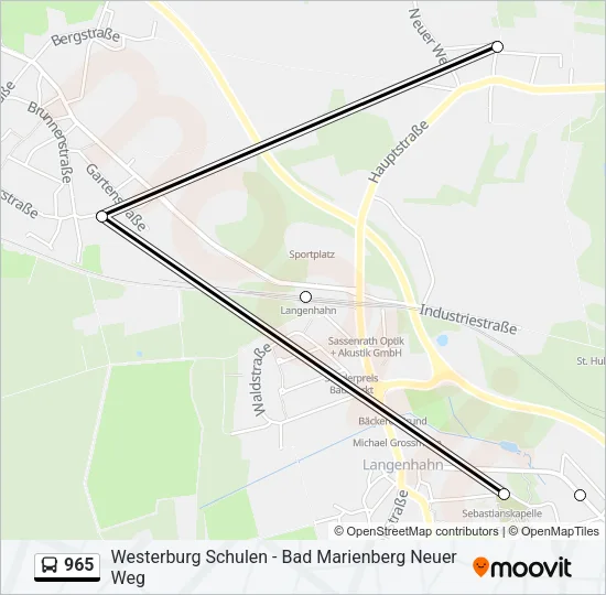 965 Bus Line Map