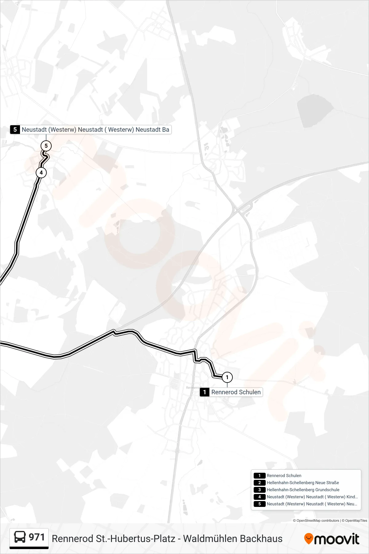971 bus Line (Neustadt (Westerw) Neustadt ( Westerw) Neustadt Ba) route and stops on a map