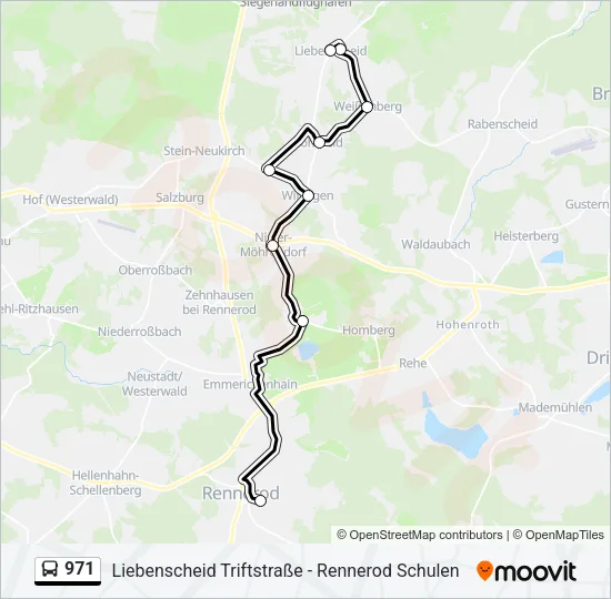 971 Bus Line Map