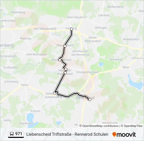 971 Bus Line Map