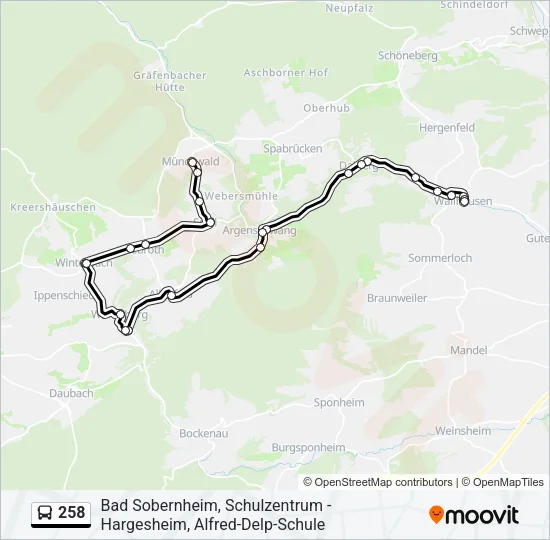 258 Bus Line Map