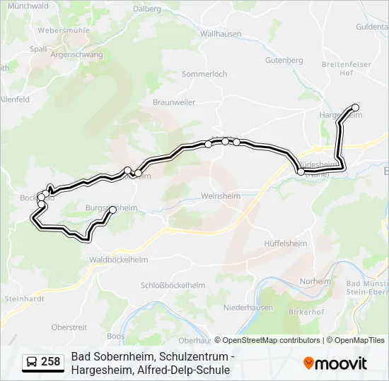 258 Bus Line Map