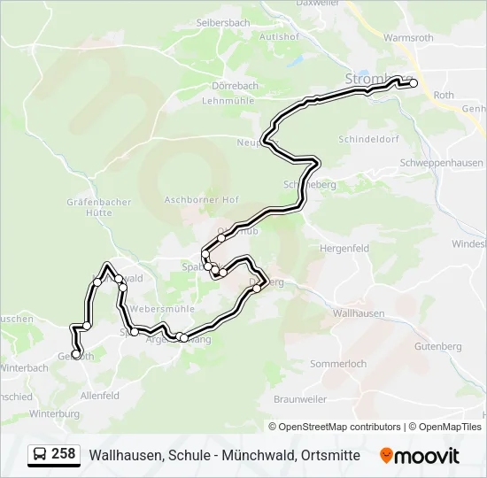 258 Bus Line Map