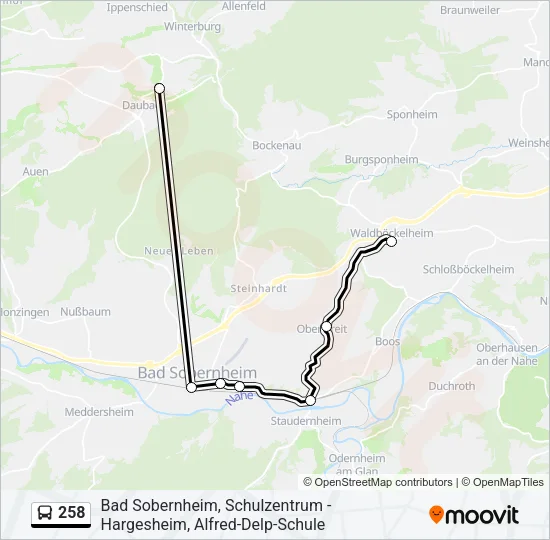 258 Bus Line Map