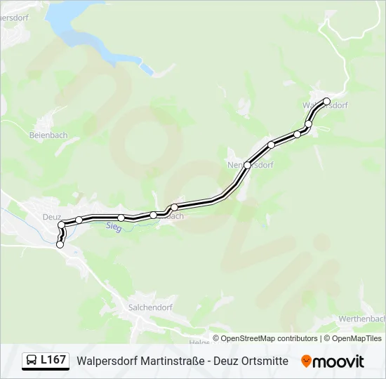 L167 Bus Line Map