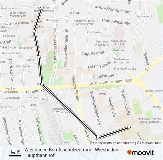 E Bus Line Map