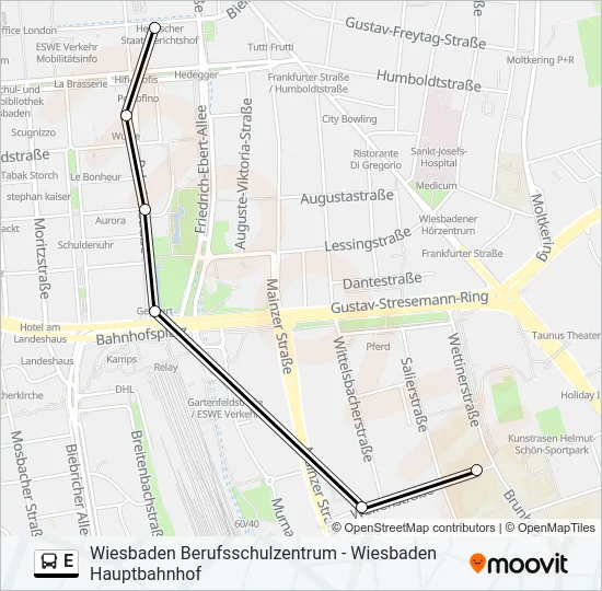 E Bus Line Map