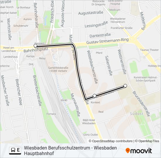 E Bus Line Map