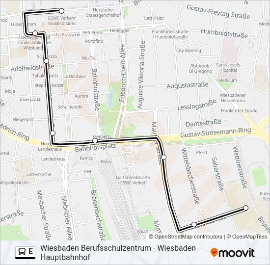 E Bus Line Map