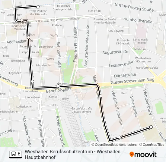 E Bus Line Map