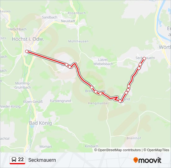 22 Bus Line Map