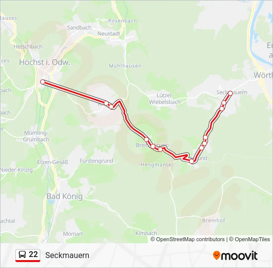 22 Bus Line Map