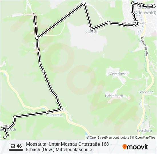 46 Bus Line Map