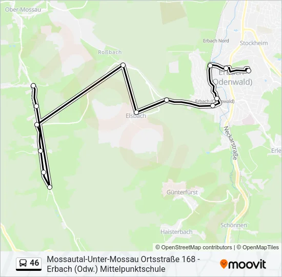 46 Bus Line Map