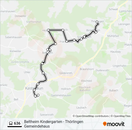 636 Bus Line Map