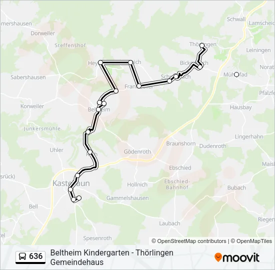 636 Bus Line Map