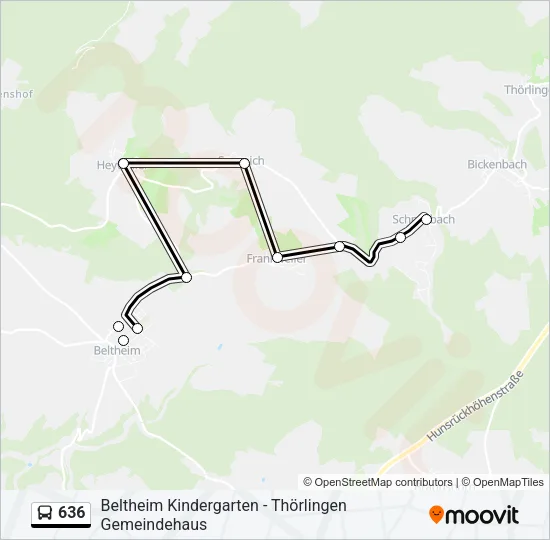 636 Bus Line Map