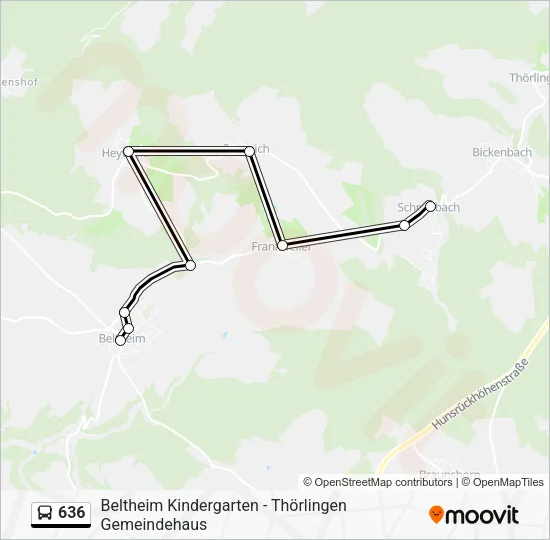 636 Bus Line Map
