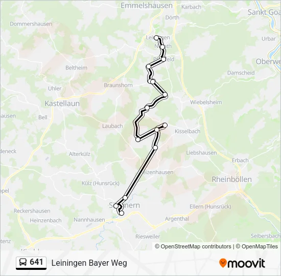 641 Bus Line Map