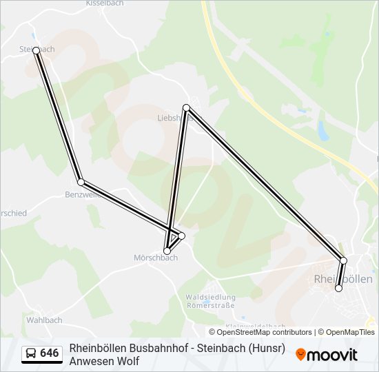 646 Bus Line Map