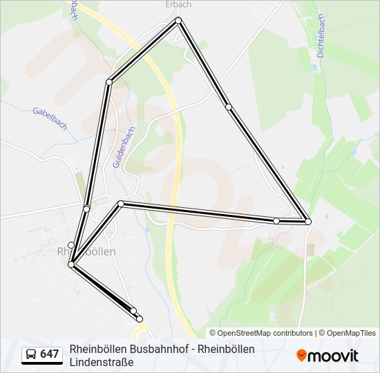 647 Bus Line Map