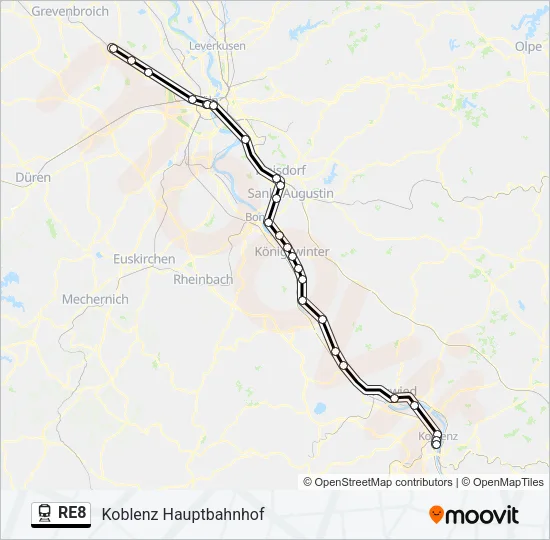 RE8 Train Line Map