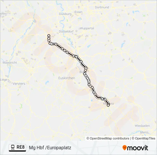 RE8 Train Line Map