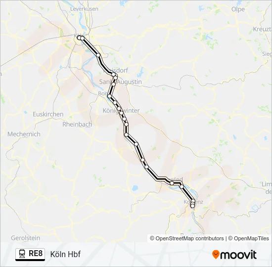 RE8 Train Line Map