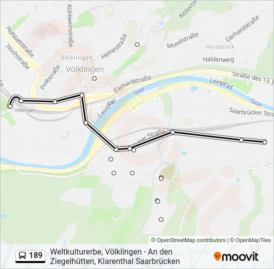 189 Bus Line Map