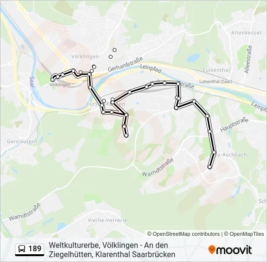 189 Bus Line Map