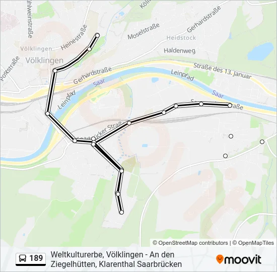 189 Bus Line Map
