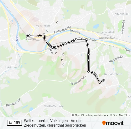 189 Bus Line Map