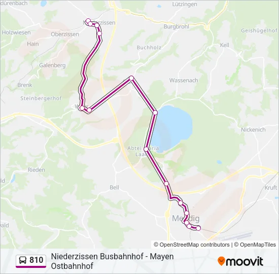 810 Bus Line Map