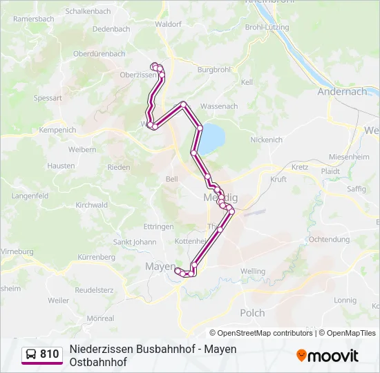810 Bus Line Map