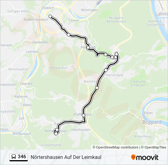 346 Bus Line Map