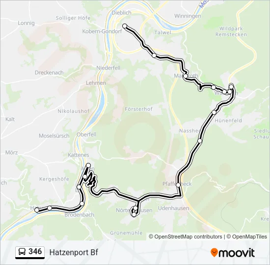 346 Bus Line Map