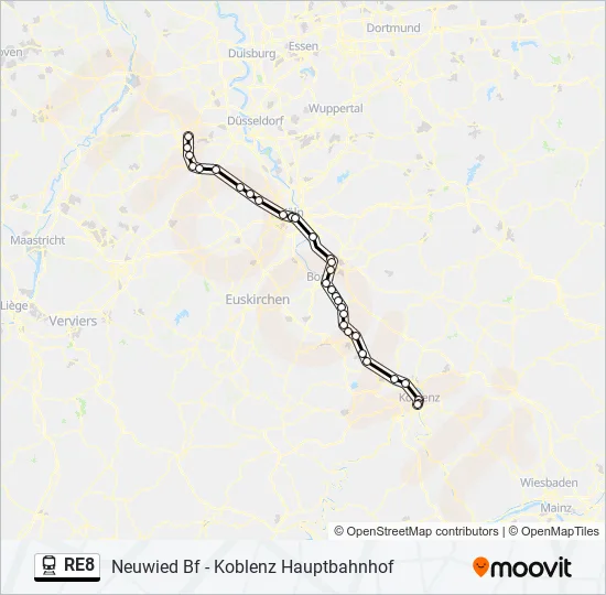 RE8 Train Line Map