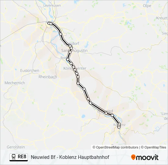 RE8 Train Line Map