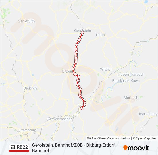 RB22 Bus Line Map