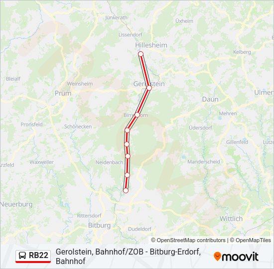 RB22 Bus Line Map