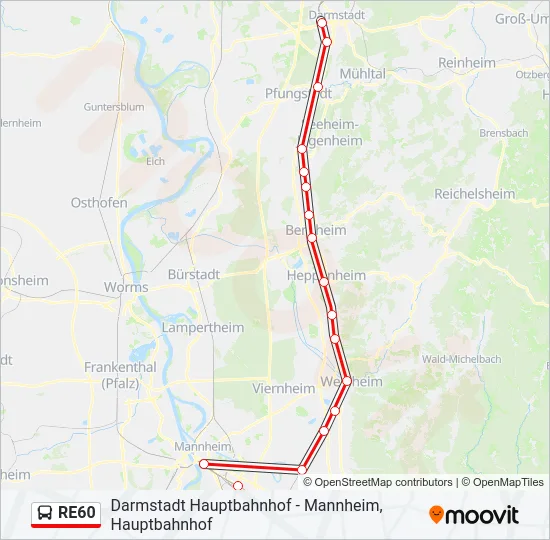 RE60 Bus Line Map