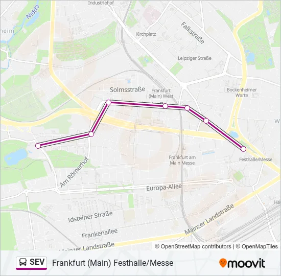 SEV Bus Line Map
