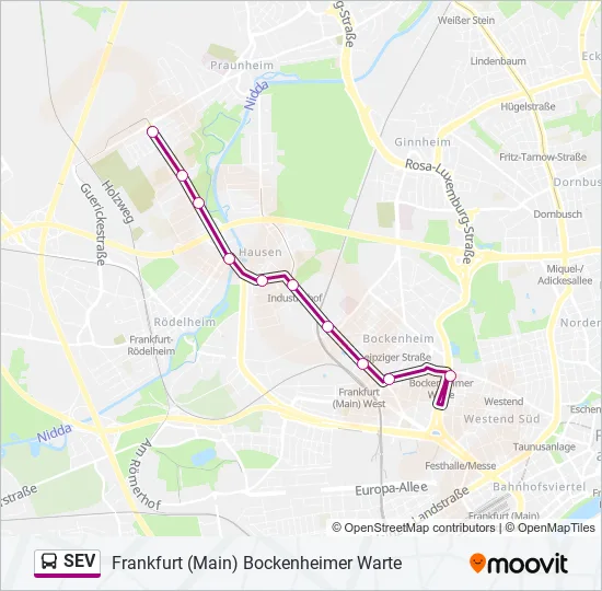 SEV Bus Line Map